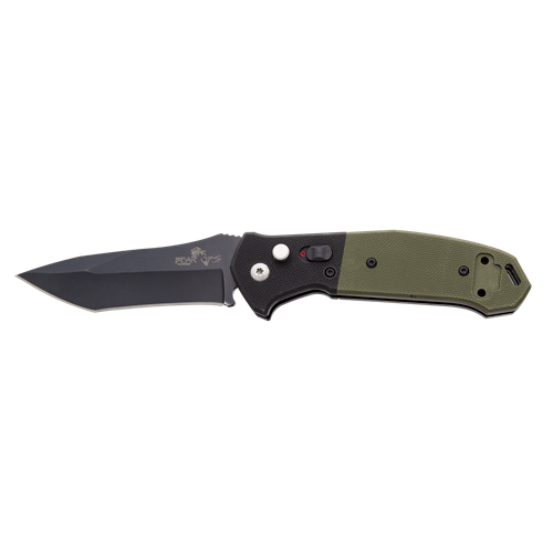 Bear & Son 4 1/2 Auto Bold Action V Black/od Green G10 Handle With Black Blade