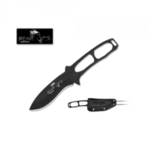 Bear & Son 6 1/4 Constant Neck Black Epoxy Coated Handle And Blade With Kydex Sheath